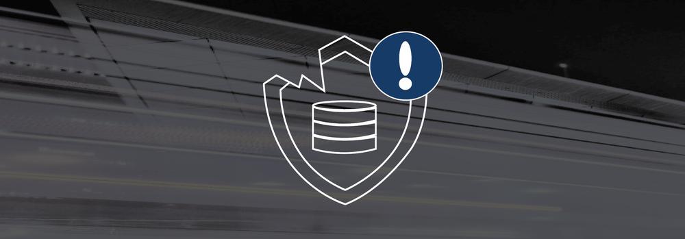 Lichtstreifen mit Icon eines beschädigten Servers im Vordergrund 