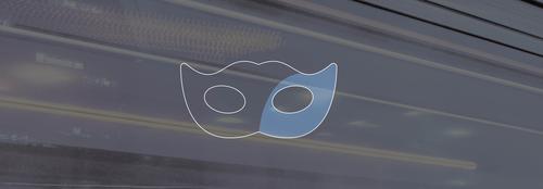 Masken Icon auf Lichtstreifenhintergrund